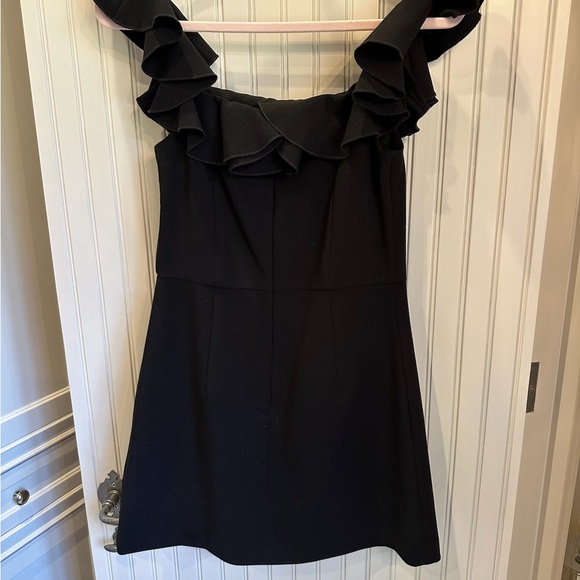 French Connection Black Ruffle Mini Dress - Picture 2 of 3